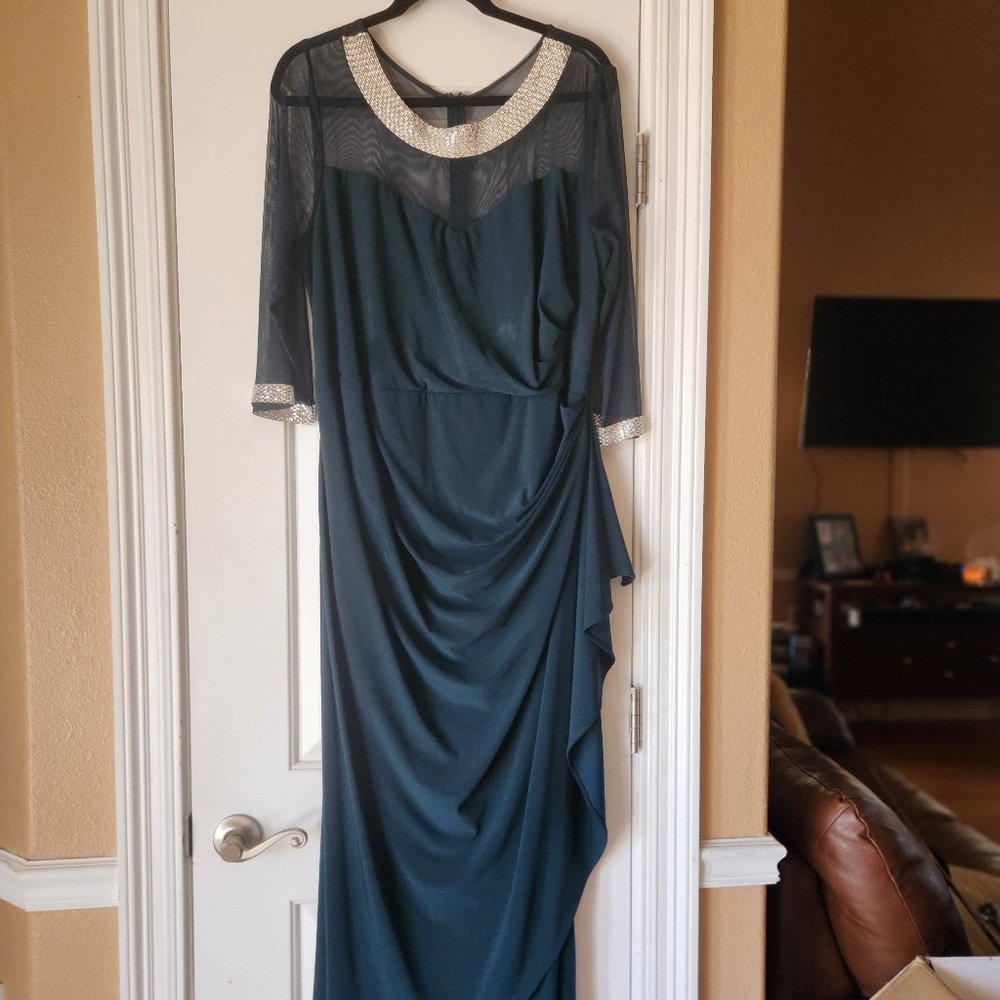 COPY - Green Sequence Collar Formal Dress